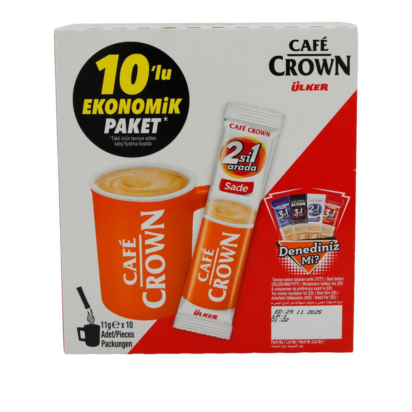 Instantkaffee Ülker | Café Crown 2in1 | Mit Kaffeeweißer, 10er Pack | 110 g