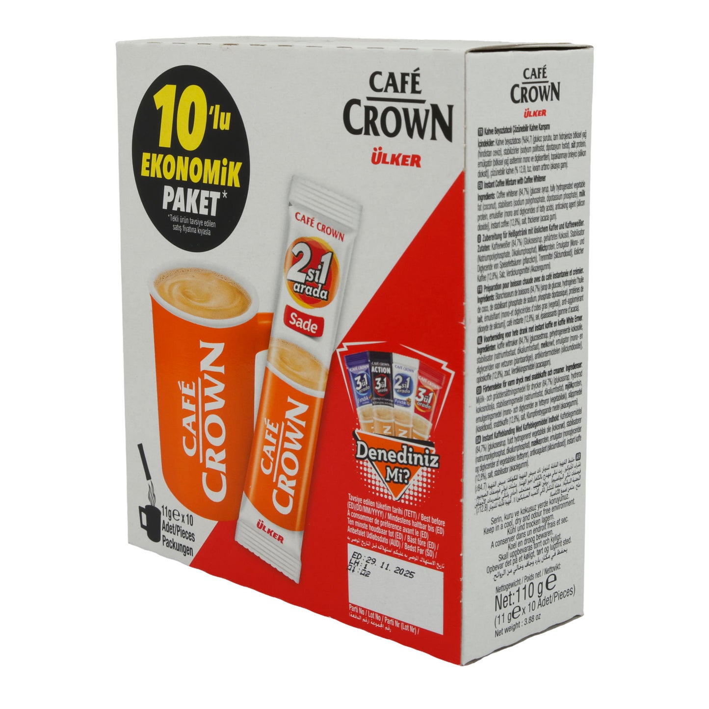 Instantkaffee Ülker | Café Crown 2in1 | Mit Kaffeeweißer, 10er Pack | 110 g