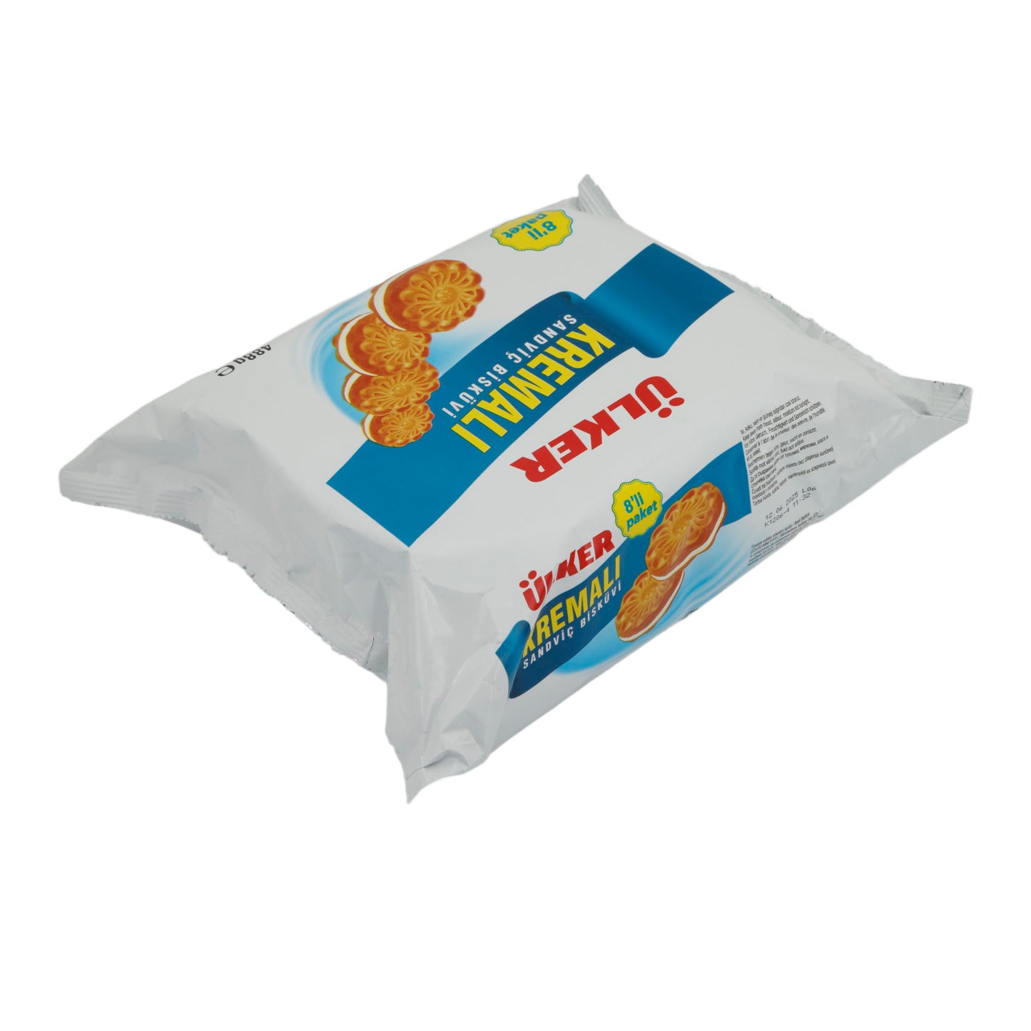 Sandviç Kurabiye Ülker Kremalı | Kurabiyeler | Vanilyalı Kremalı Çift Katlı Kurabiye, 8'li Paket | 488 g