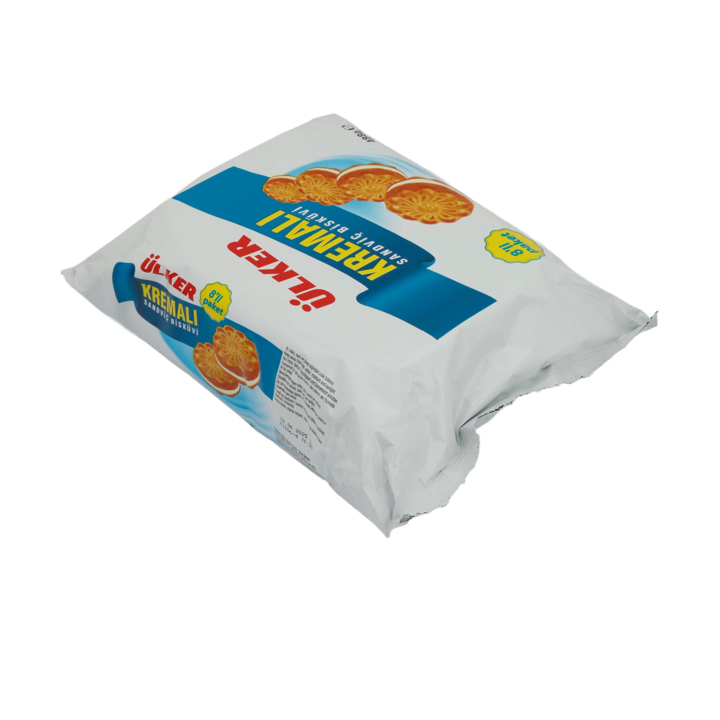Sandviç Kurabiye Ülker Kremalı | Kurabiyeler | Vanilyalı Kremalı Çift Katlı Kurabiye, 8'li Paket | 488 g