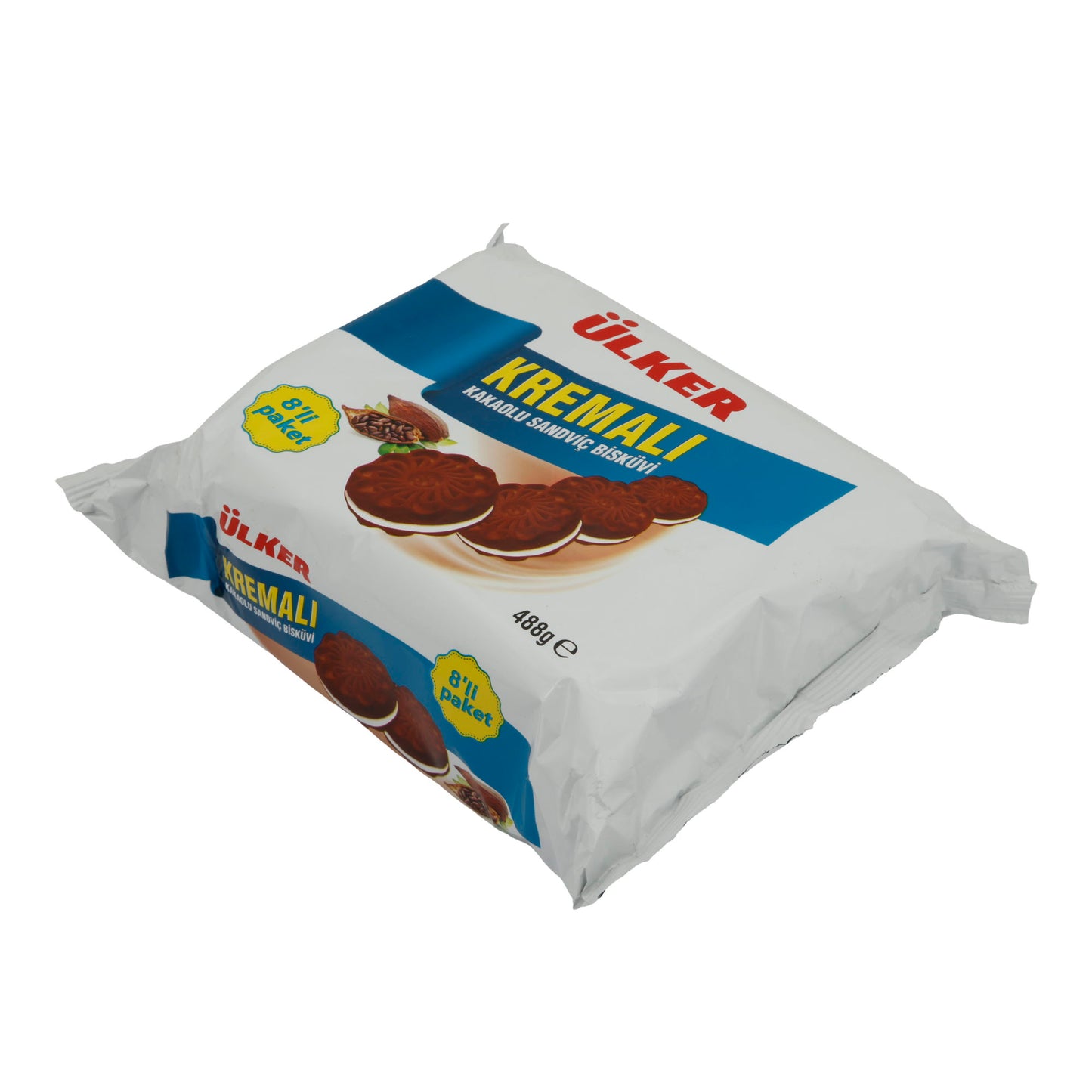 Biscotti Ülker | Biscotti al cacao con crema | Biscotti croccanti al cacao con crema alla vaniglia | Confezione da 8 – 488 g
