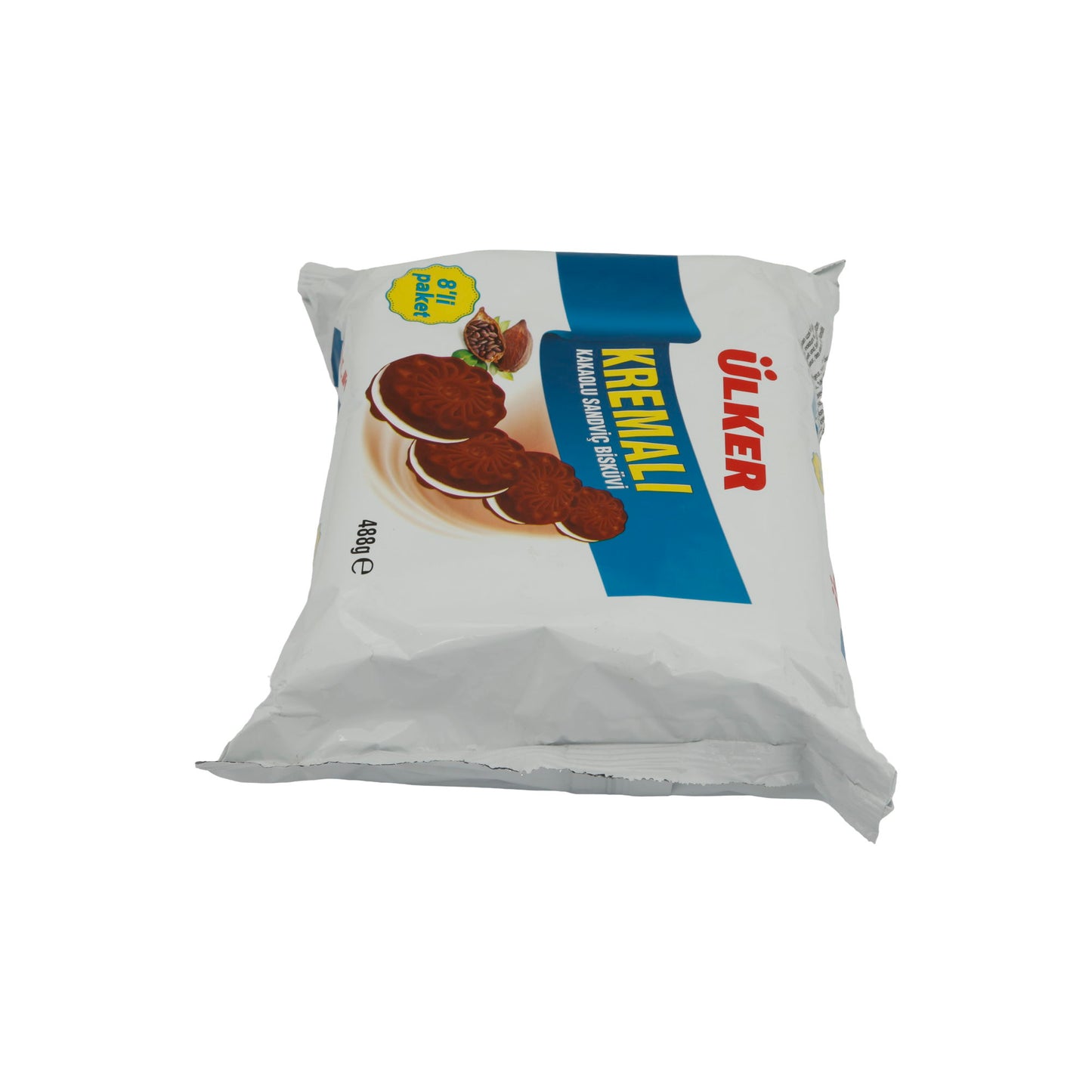 Biscotti Ülker | Biscotti al cacao con crema | Biscotti croccanti al cacao con crema alla vaniglia | Confezione da 8 – 488 g