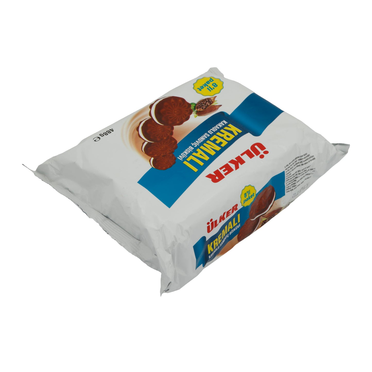 Biscotti Ülker | Biscotti al cacao con crema | Biscotti croccanti al cacao con crema alla vaniglia | Confezione da 8 – 488 g