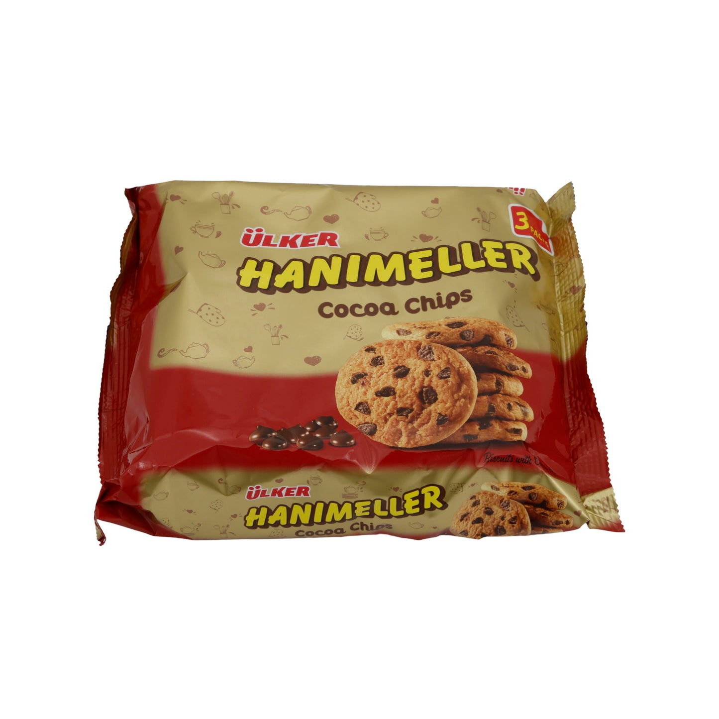 Gocce di Cacao Ülker Hanımeller | Biscotti al Cioccolato | Con Pezzi di Cacao | 246 g