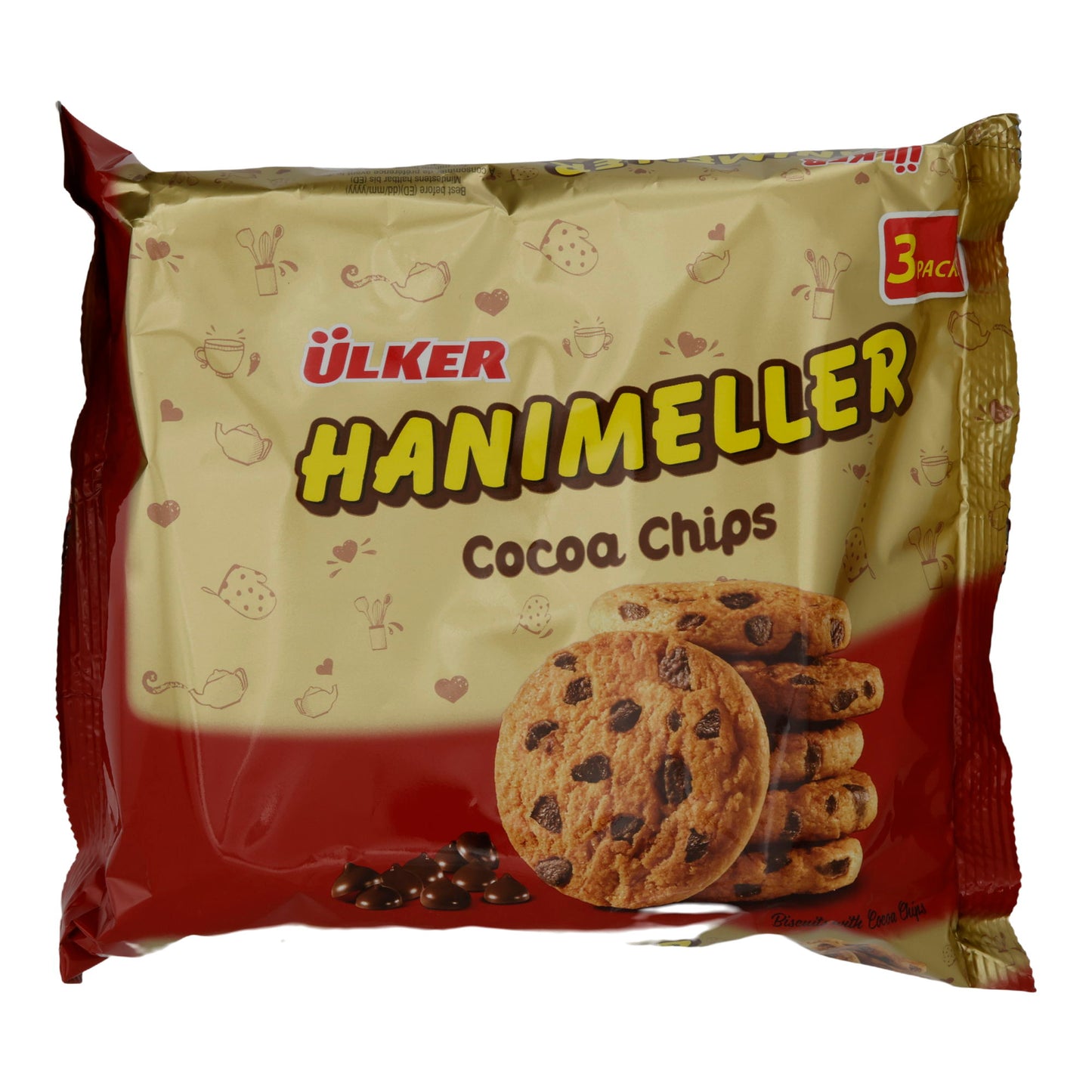 Gocce di Cacao Ülker Hanımeller | Biscotti al Cioccolato | Con Pezzi di Cacao | 246 g