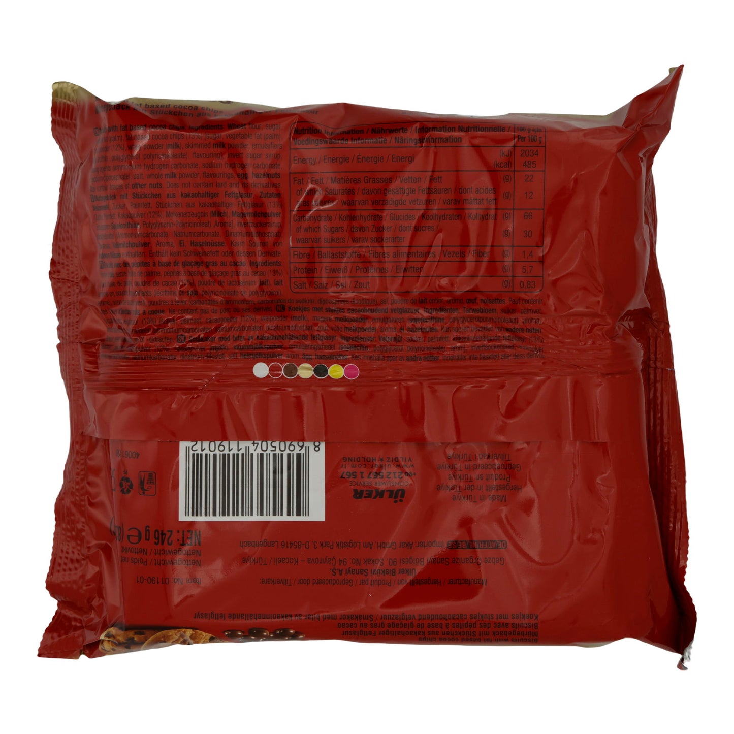 Gocce di Cacao Ülker Hanımeller | Biscotti al Cioccolato | Con Pezzi di Cacao | 246 g