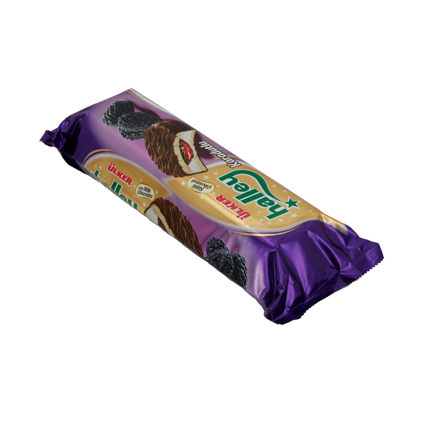 Biscotti doppi Ülker | Halley al gelso nero | Con ripieno di mora e cioccolato al latte | 235 g