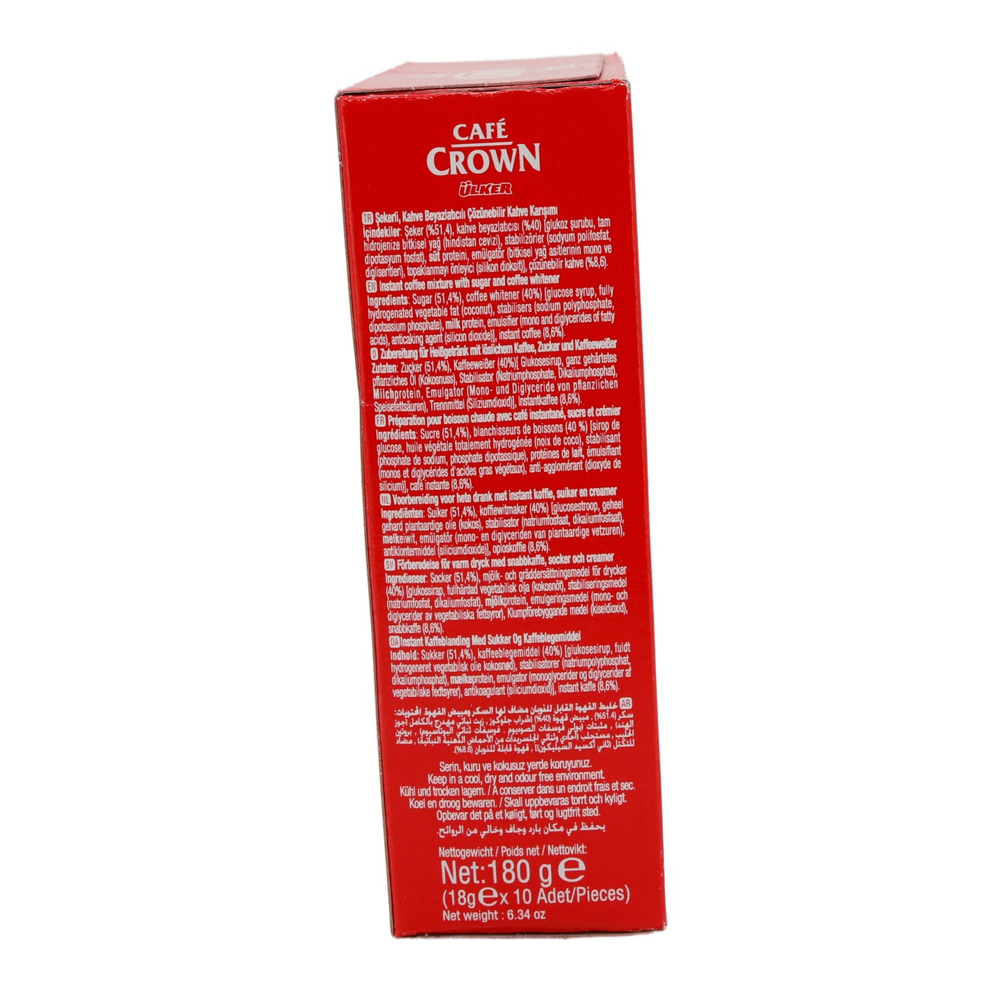 Instantkaffee Ülker | Café Crown 3 in 1 | Mit Milchpulver & Zucker, 10er Pack | 180 g