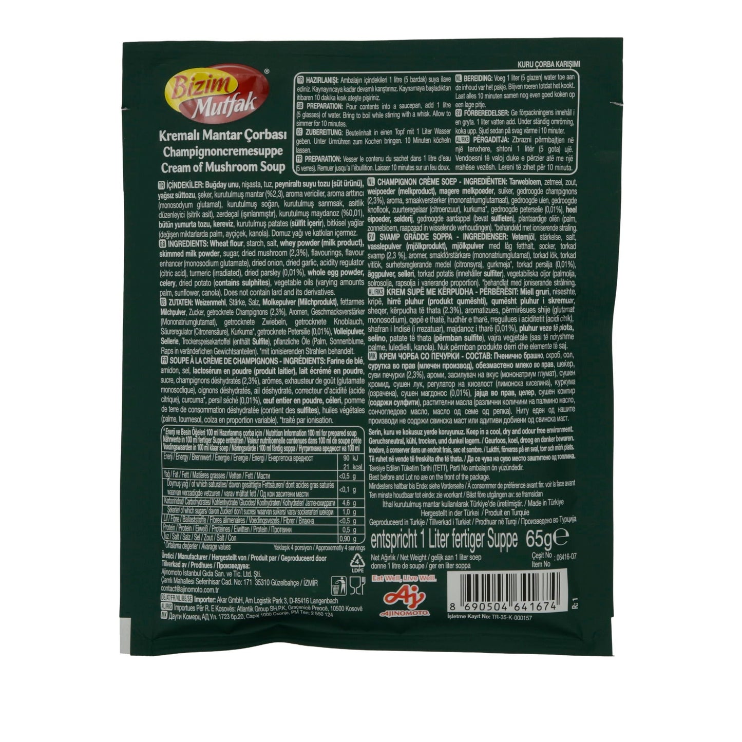 Suppe Bizim Mutfak | Kremalı Mantar Çorbası | Cremig, Champignon, feine Gewürze | 65 g BIZIM MUTFAK