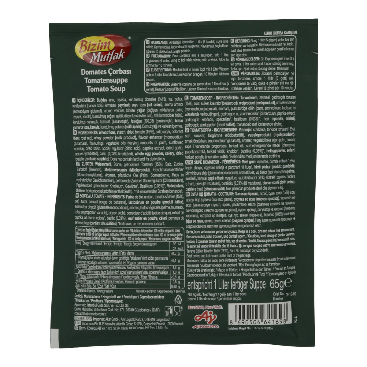 Tomatensuppe Bizim Mutfak | Suppe | Würzig, instant | 65 g BIZIM MUTFAK