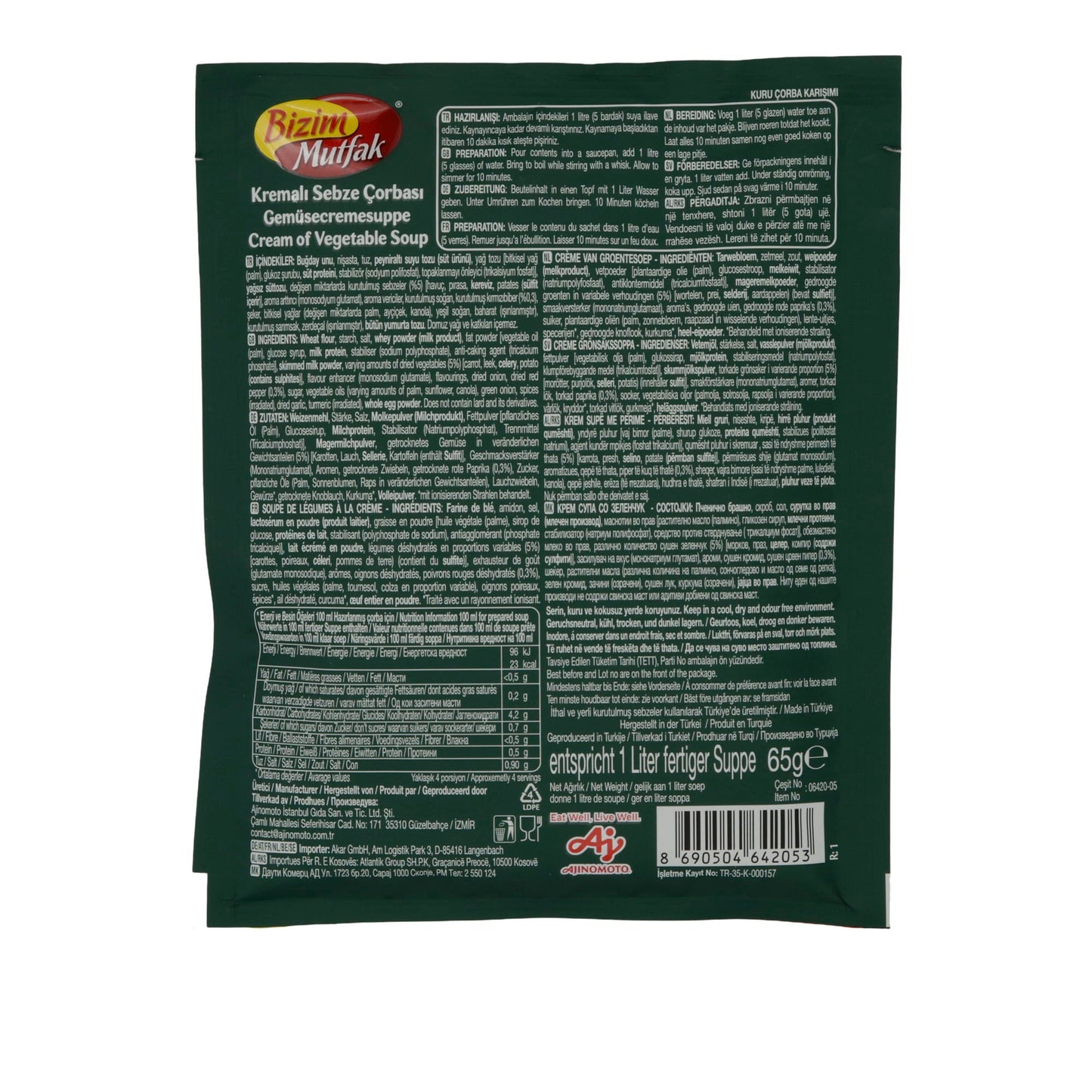 Gemüsesuppe Bizim Mutfak | Kremalı Sebze Çorbası | Cremig, mit Gewürzen | 65 g BIZIM MUTFAK