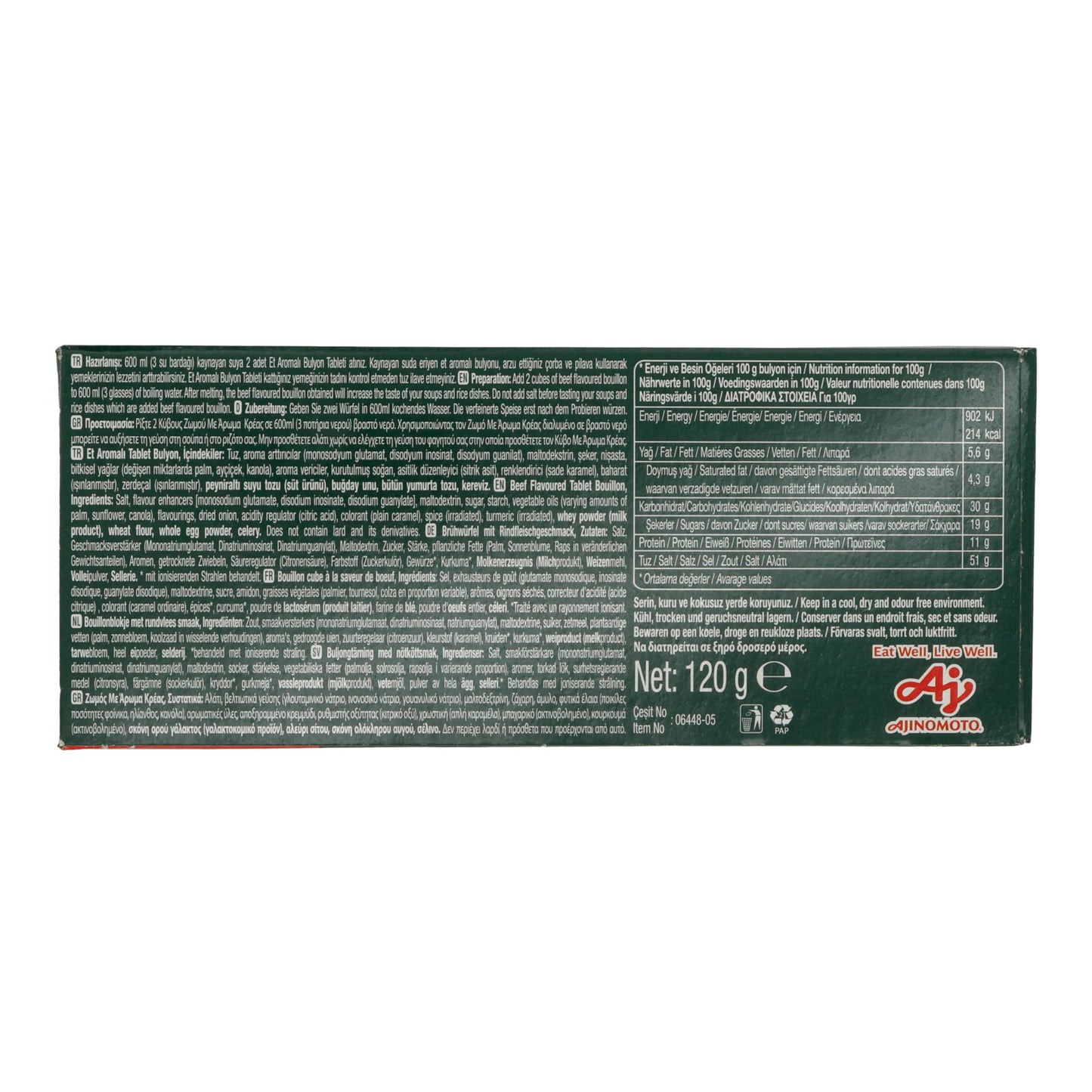 Bouillonblokjes Bizim Mutfak | Rundvleesbouillon | Rundvleesaroma | 120 g