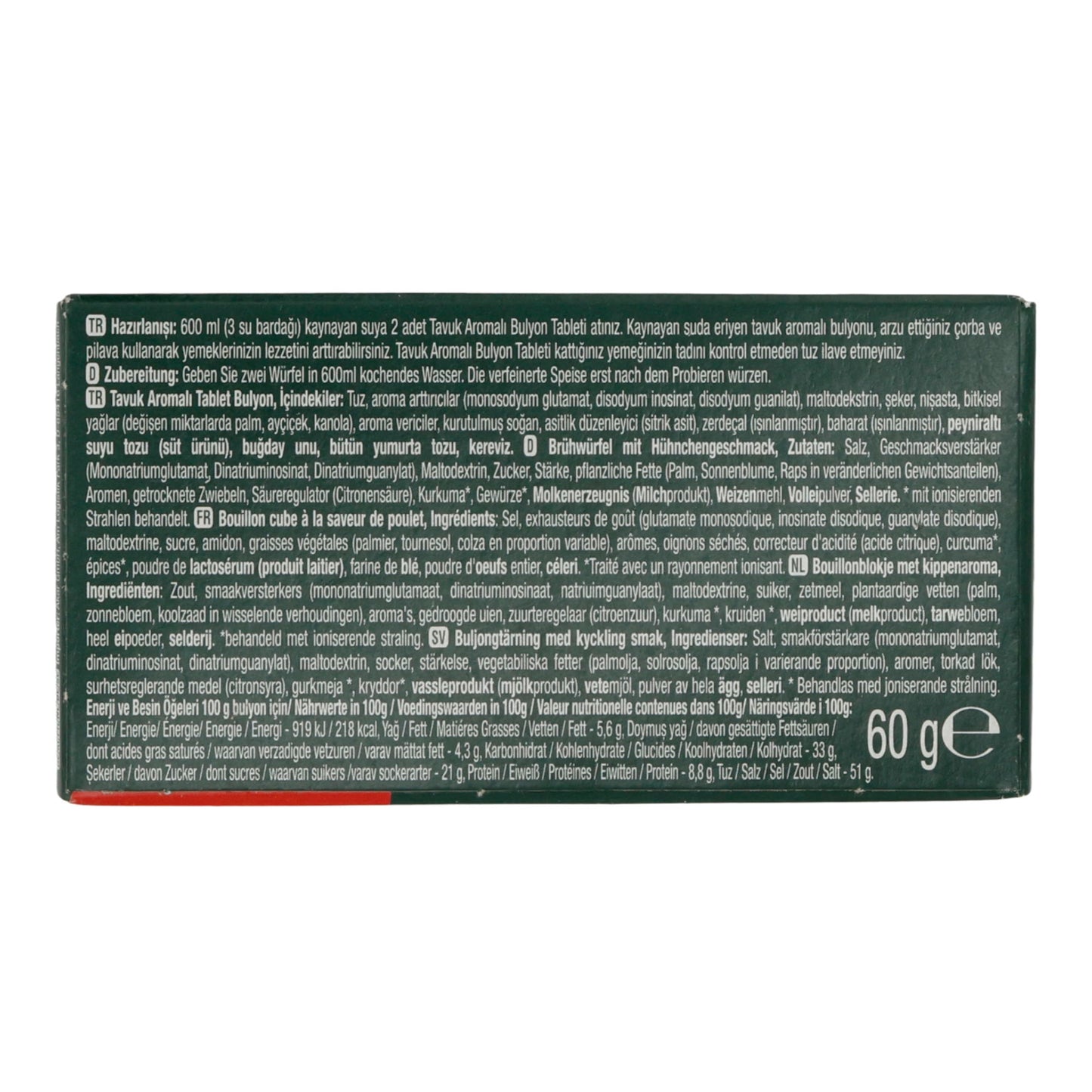 Bouillon de poulet Bizim Mutfak | Bouillon | 6 cubes, bouillon épicé au goût de poulet | 60 g