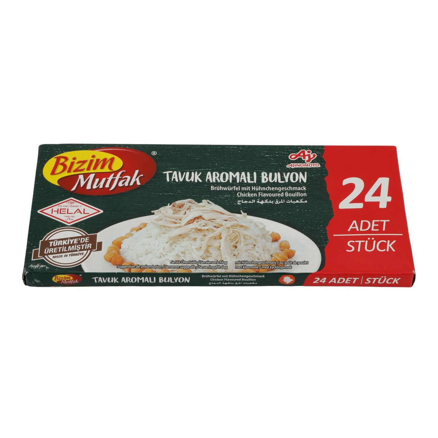 Cubetti da brodo Bizim Mutfak | Brodo al sapore di pollo | Con gusto di pollo, 24 pezzi | 240 g