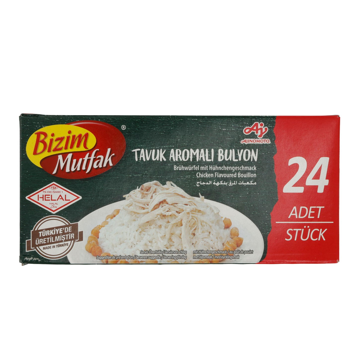 Cubetti da brodo Bizim Mutfak | Brodo al sapore di pollo | Con gusto di pollo, 24 pezzi | 240 g