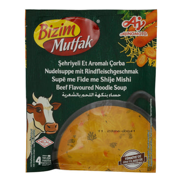 Suppe Bizim Mutfak | Nudelsuppe mit Rindfleischgeschmack | Würzige türkische Şehriye Çorbası | 65 g BIZIM MUTFAK