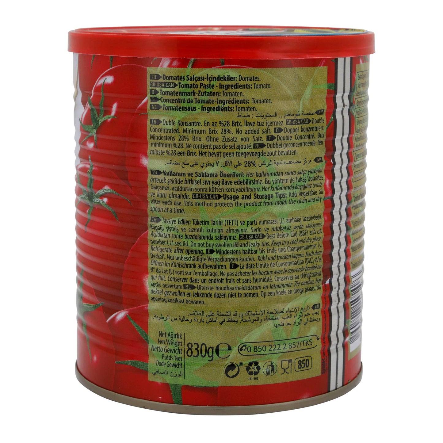 Tomatenmark Tukaş | Domates Salçası | Doppelt konzentriert, intensiv | 830 g