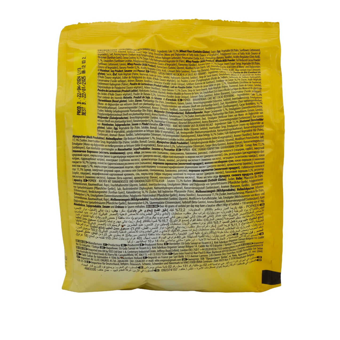 Mini-Küchlein Eti | Mini Popkek | Morbido, con ripieno di banana e copertura al cioccolato | 144 g