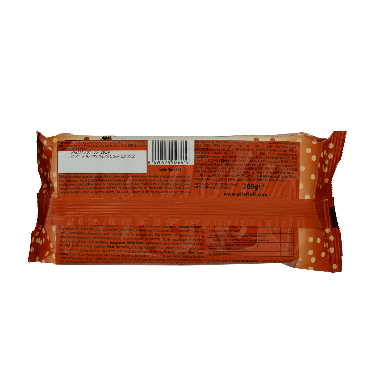 Früchtekuchen ETI | Pop Kek Patisserie | Saftig, aus der Türkei | 200 g