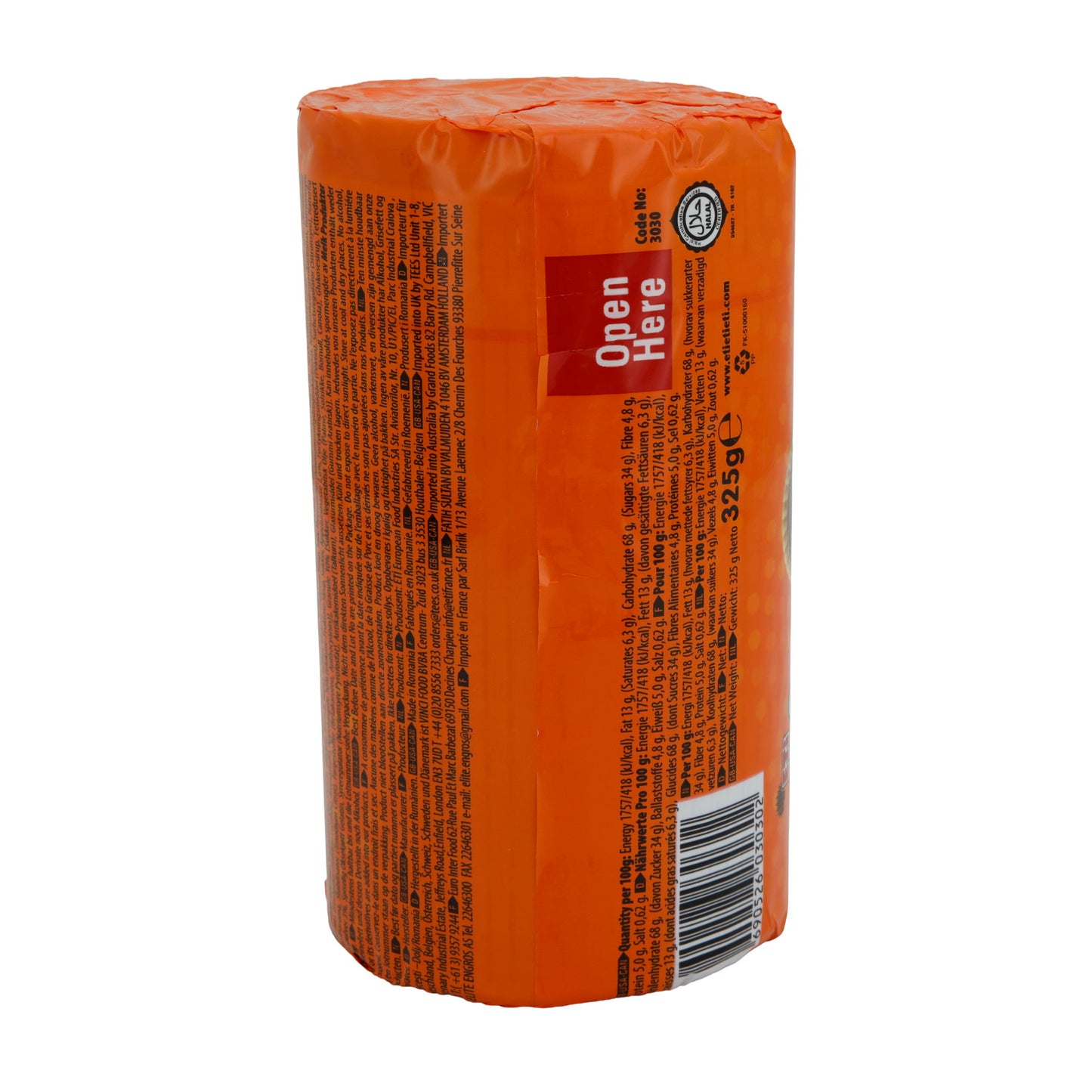 Kekse ETi Cin Orange Jelly Biscuit | Gebäck | Orangengelee-Kekse mit Schockostreuseln | 325 g