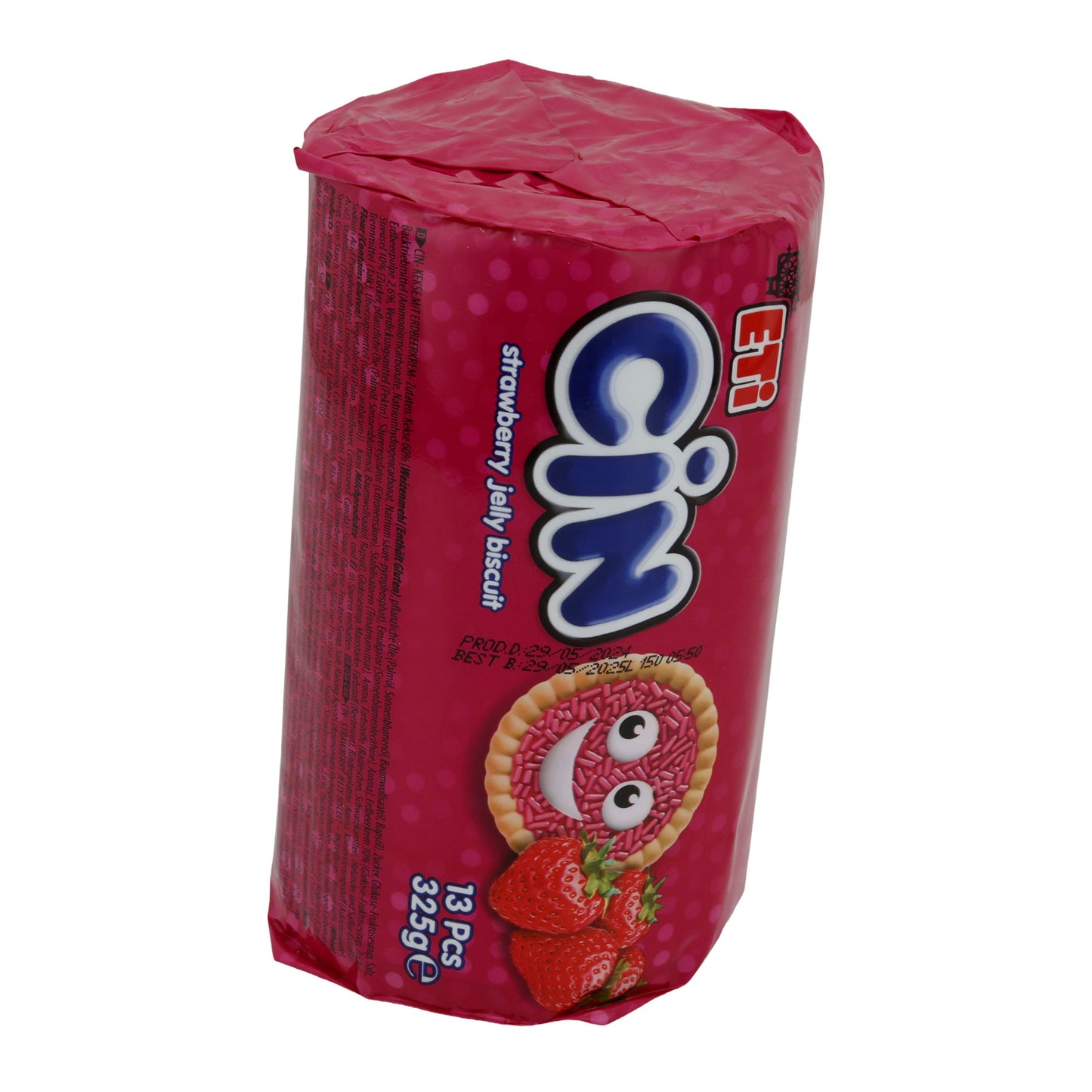 Eti Cin Strawberry Jelly Biscuits | Pastry | with Strawberry Jelly and Sprinkles | 325 g