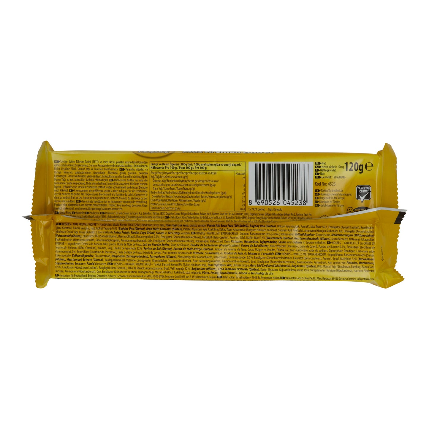 Waffelschnitten Eti Hoşbeş | Gebäck | mit Bananencremefüllung | 120 g