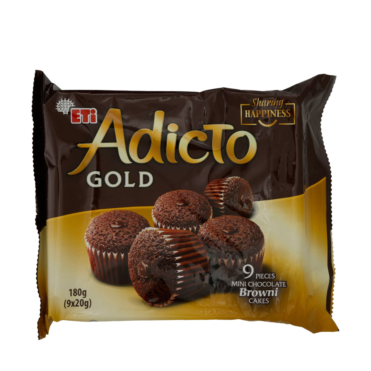 Mini-Brownies Eti | Adicto Gold | Mit köstlicher Schokofüllung | 180g ETI