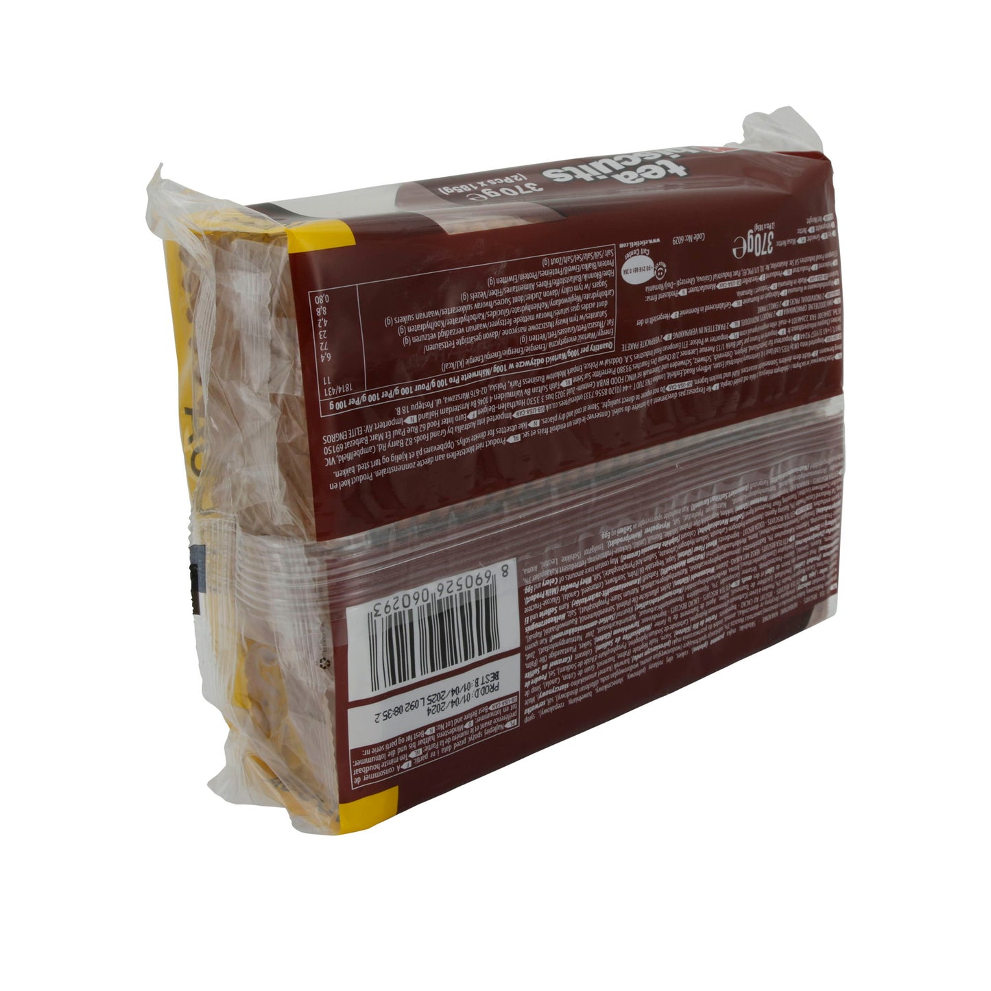 Kakaokoekjes ETi Tea Biscuits Cacao | Gebak | Tarwebloemkoekjes met cacaosmaak in 2-pack | 370 g
