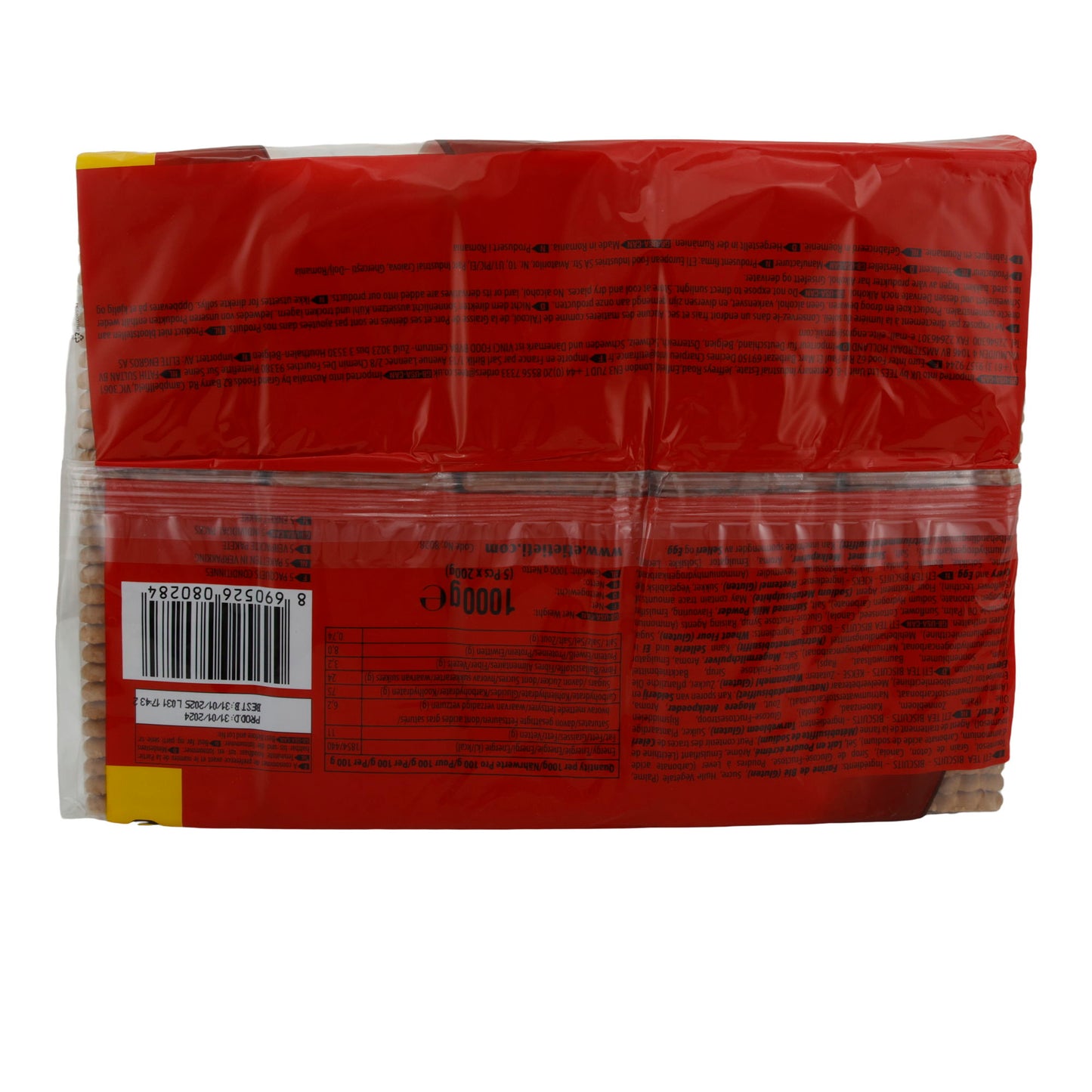 Kekse ETi Tea Biscuits Classic | Gebäck | Weizenmehlkekse im 5er Pack | 1000 g