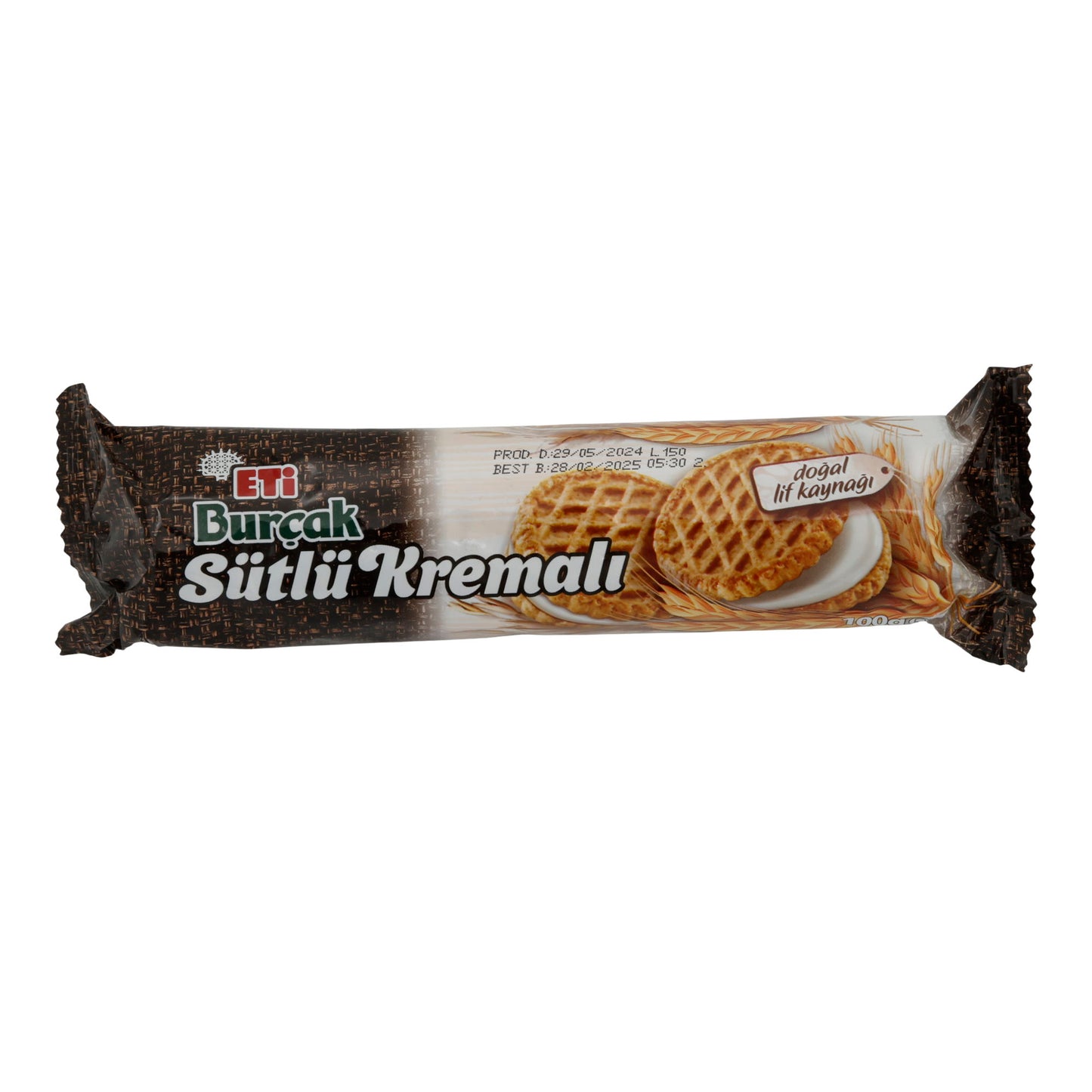 Biscotti d'avena Eti | Burçak con crema al latte | Croccanti, con crema al latte | 100 g