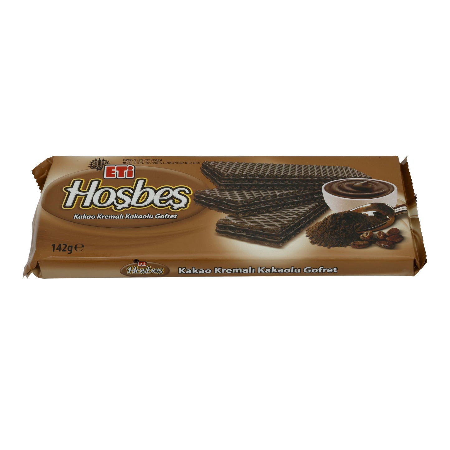 Waffeln Eti Hosbes | Kakao-Kekswaffeln | knusprig mit cremiger Kakaofüllung | 142 g