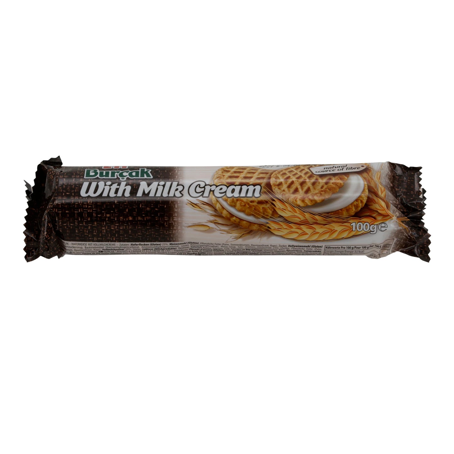 Havermoutkoekjes Eti Burçak | Koekjes | Dubbele koek met volkoren en melkroomvulling | 100 g