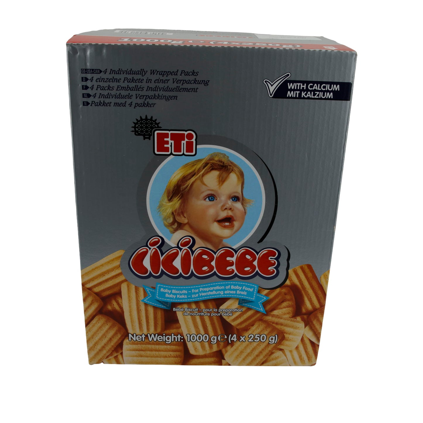 Babykoekjes Eti Cicibebe | met calcium | 4 x 250 g | 1000 g