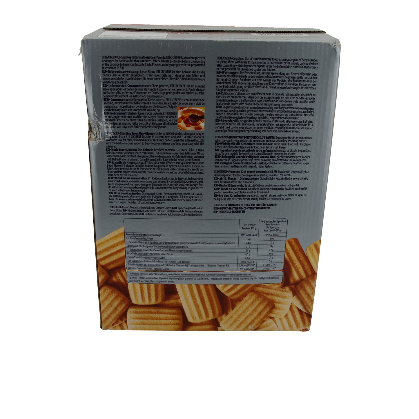 Babykoekjes Eti Cicibebe | met calcium | 4 x 250 g | 1000 g