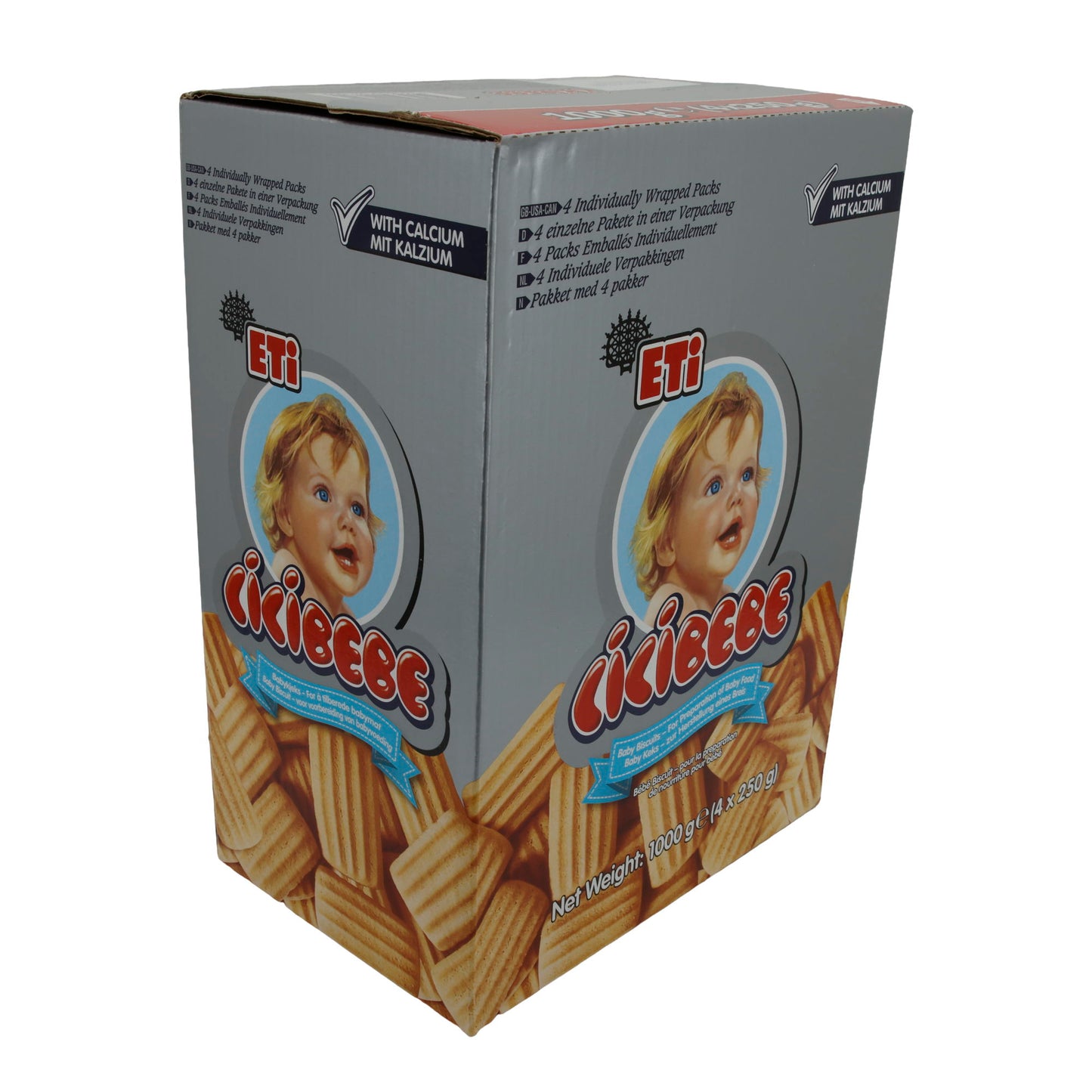Babykoekjes Eti Cicibebe | met calcium | 4 x 250 g | 1000 g