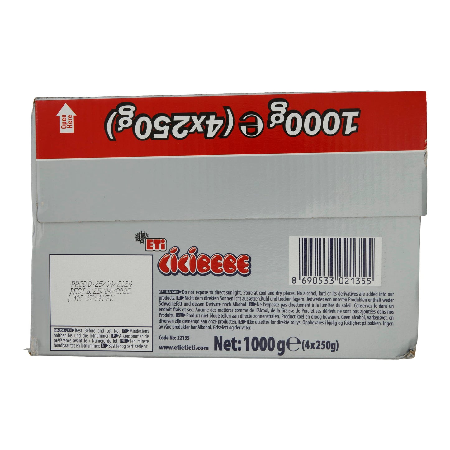 Babykoekjes Eti Cicibebe | met calcium | 4 x 250 g | 1000 g