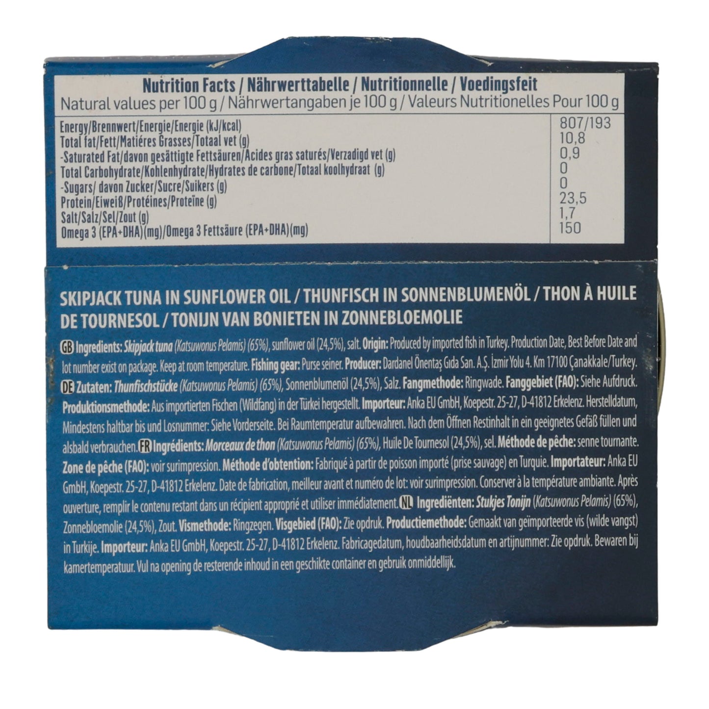 Thunfisch Dardanel | Fisch | In Sonnenblumenöl, 100 % Wildfang | 150g