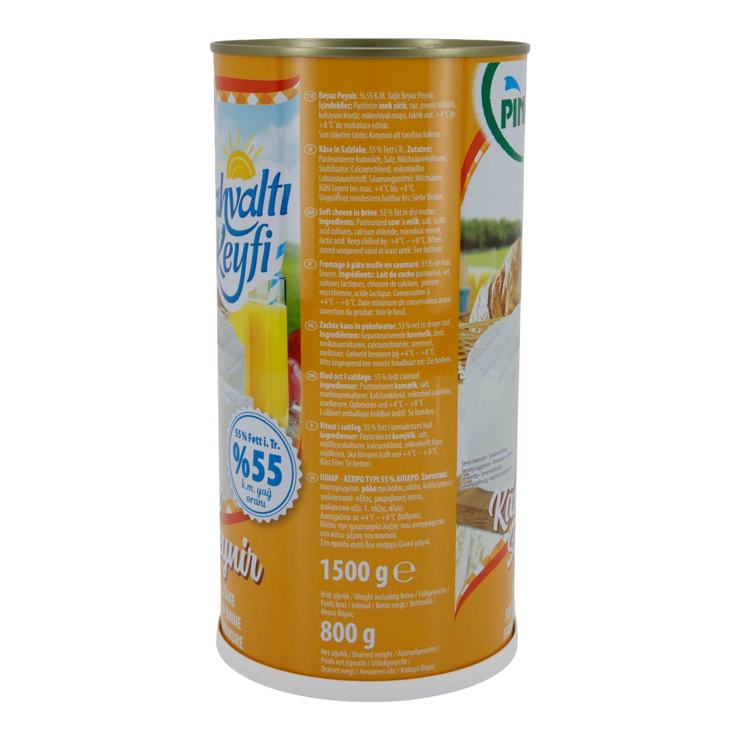 Weichkäse Pınar Kahvaltı Keyfi | Weißkäse in Salzlake | 55 % Fett i. Tr. | 1500 g
