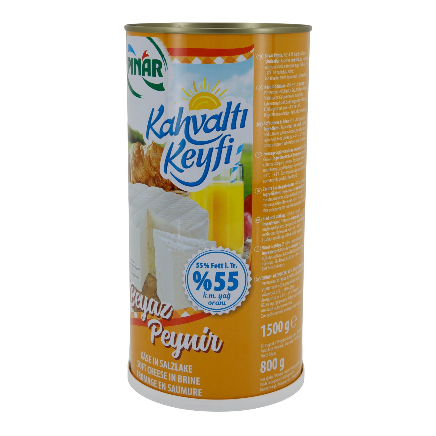 Weichkäse Pınar Kahvaltı Keyfi | Weißkäse in Salzlake | 55 % Fett i. Tr. | 1500 g