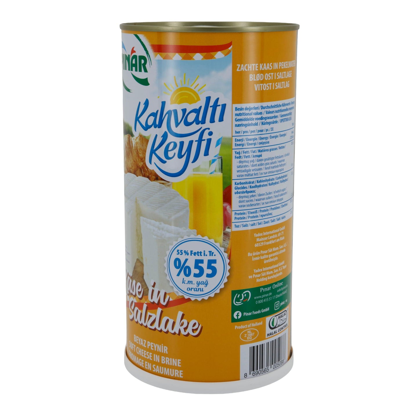 Weichkäse Pınar Kahvaltı Keyfi | Weißkäse in Salzlake | 55 % Fett i. Tr. | 1500 g PINAR