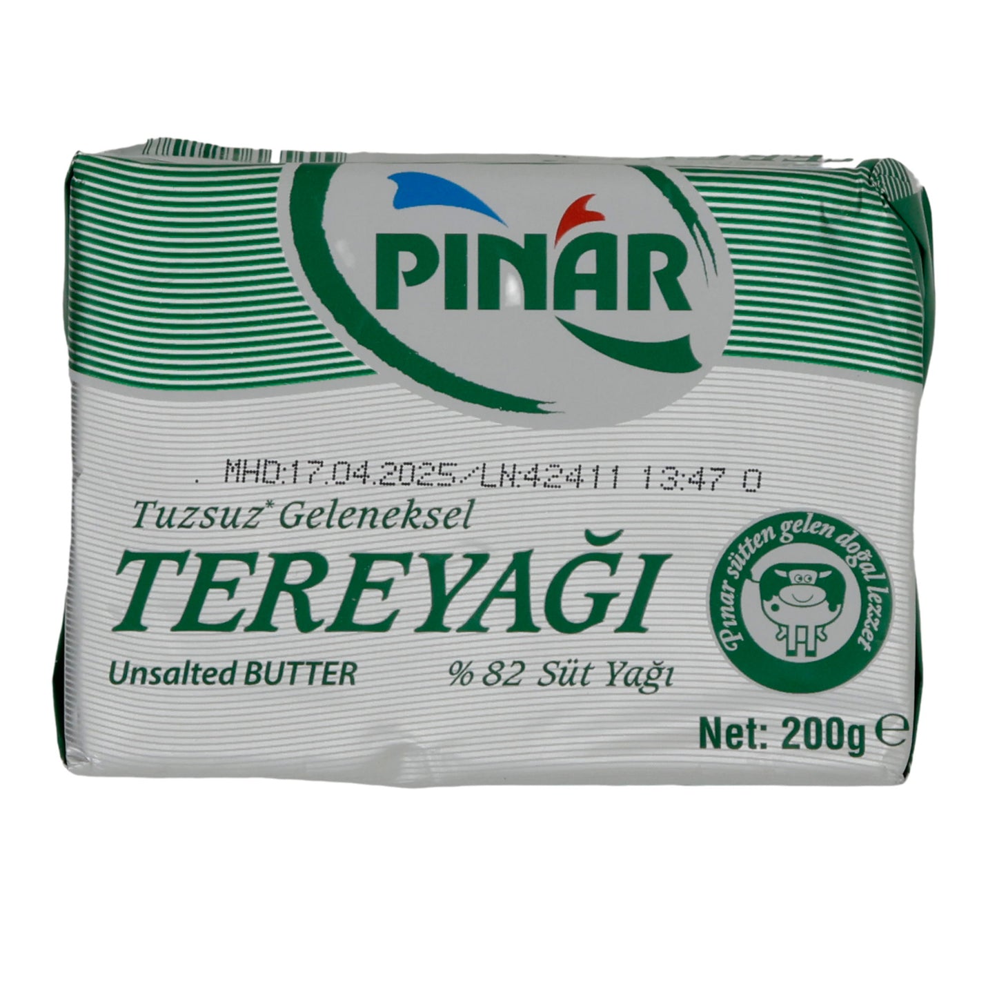 Beurre Pınar | Non salé | 82 % de matière grasse | 200 g