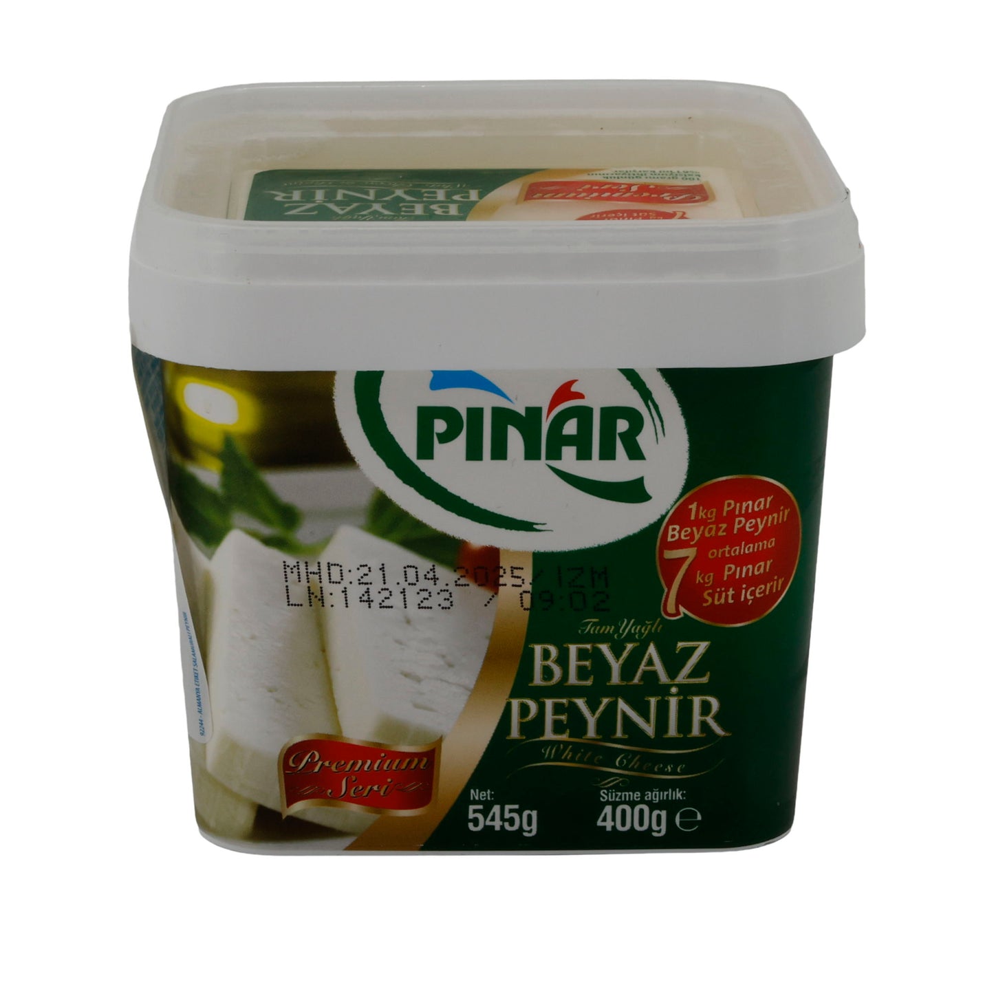 Weißkäse Pınar Beyaz Peynir | Weißkäse in Salzlake | Vollfett | 545 g