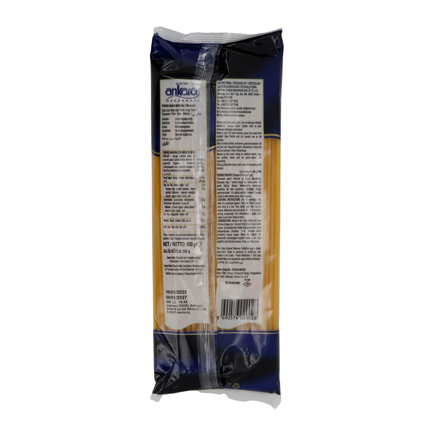 Makarna Nuh’un Ankara | Fırın Makarna | klassische Röhrennudeln | 500 g NUHUN ANKARA