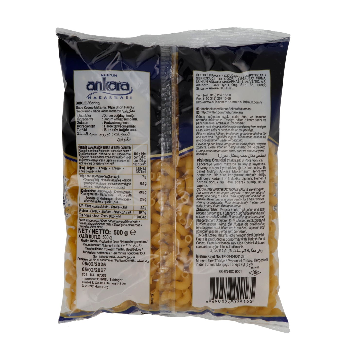 Pasta Ankara Bukle | Makarna | Pasta | 500 g NUHUN ANKARA