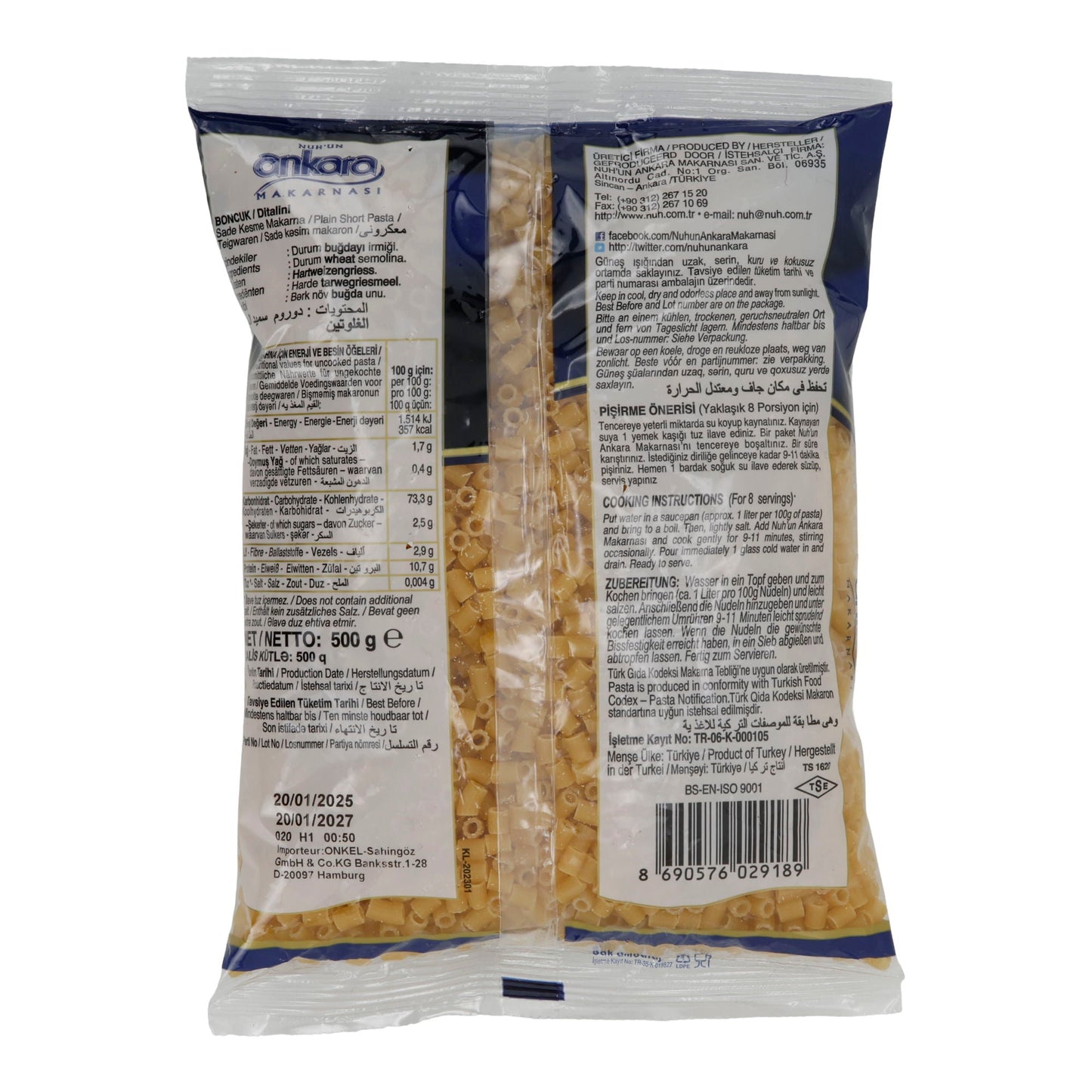 Makarna Ankara | Boncuk | Pasta | Nudeln | 500 g NUHUN ANKARA