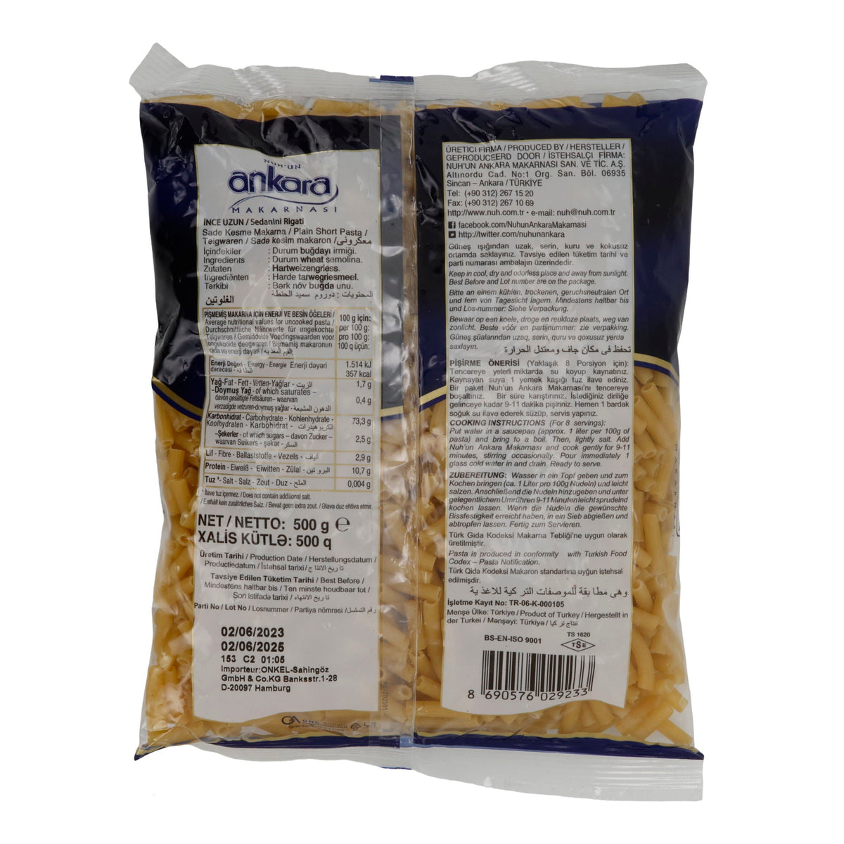Pasta Ankara Ince Uzun | Teigwaren | Pasta | 500 g NUHUN ANKARA