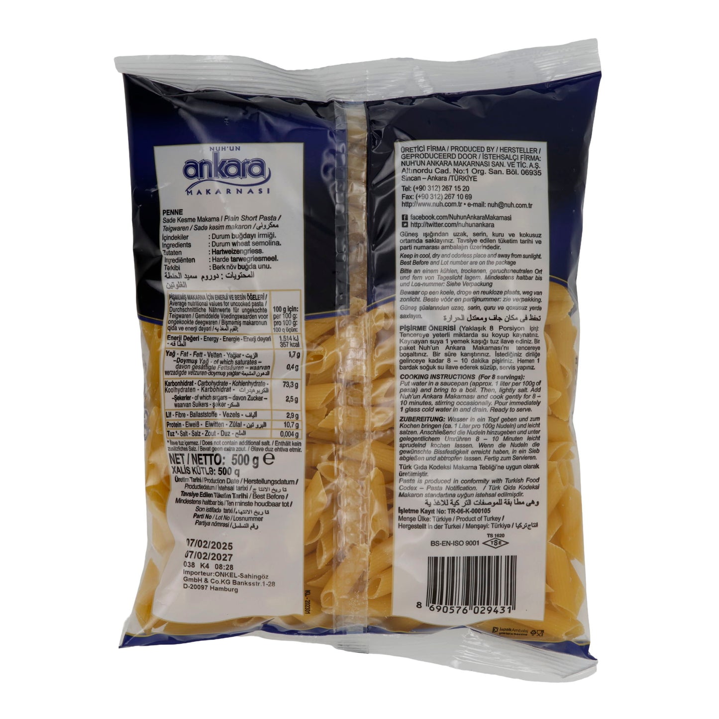Pasta Ankara Penne | Nudeln | Pasta | 500 g NUHUN ANKARA