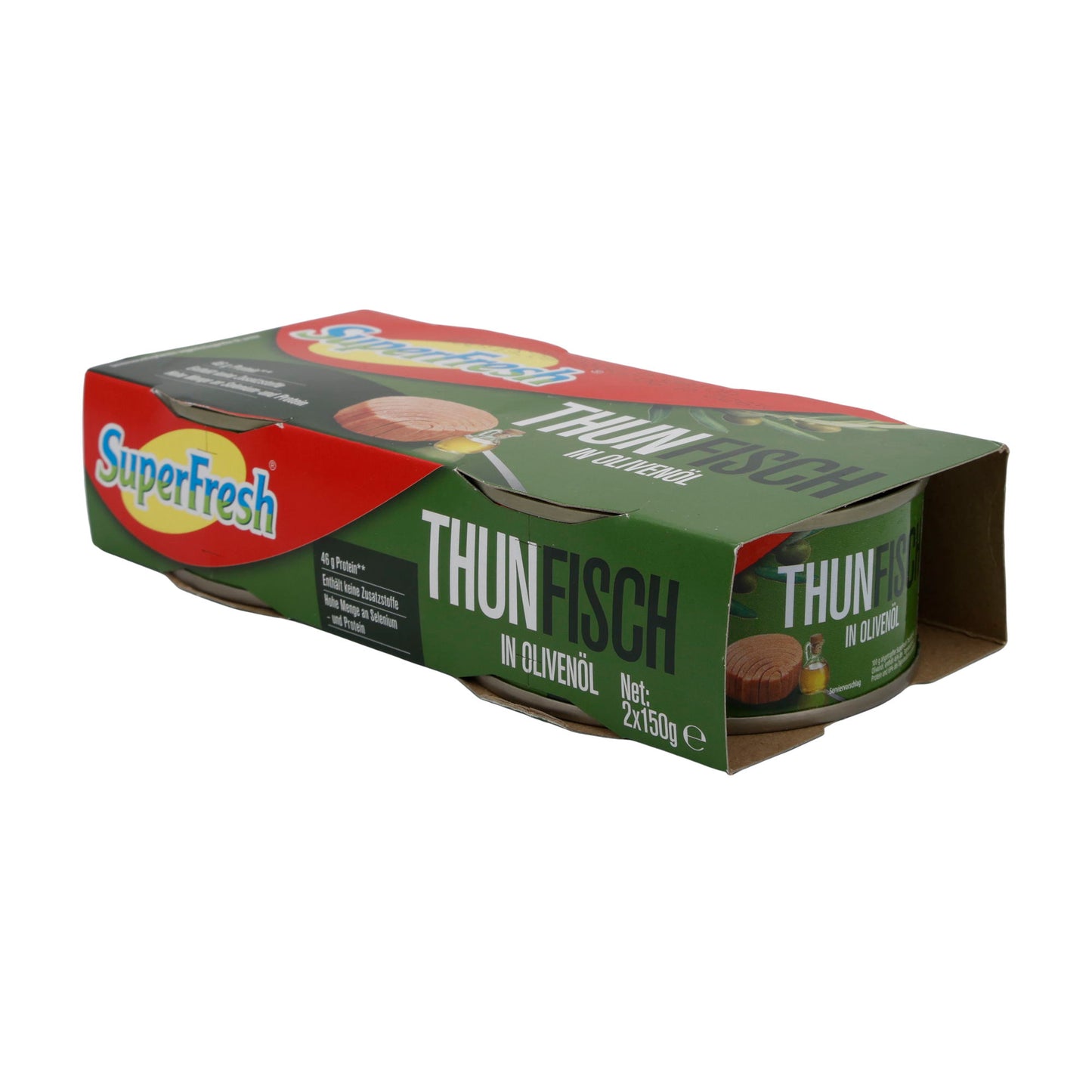 Fisch SuperFresh | Thunfisch in Olivenöl | Proteinreich & Omega-3-Quelle | 2 x 150 g