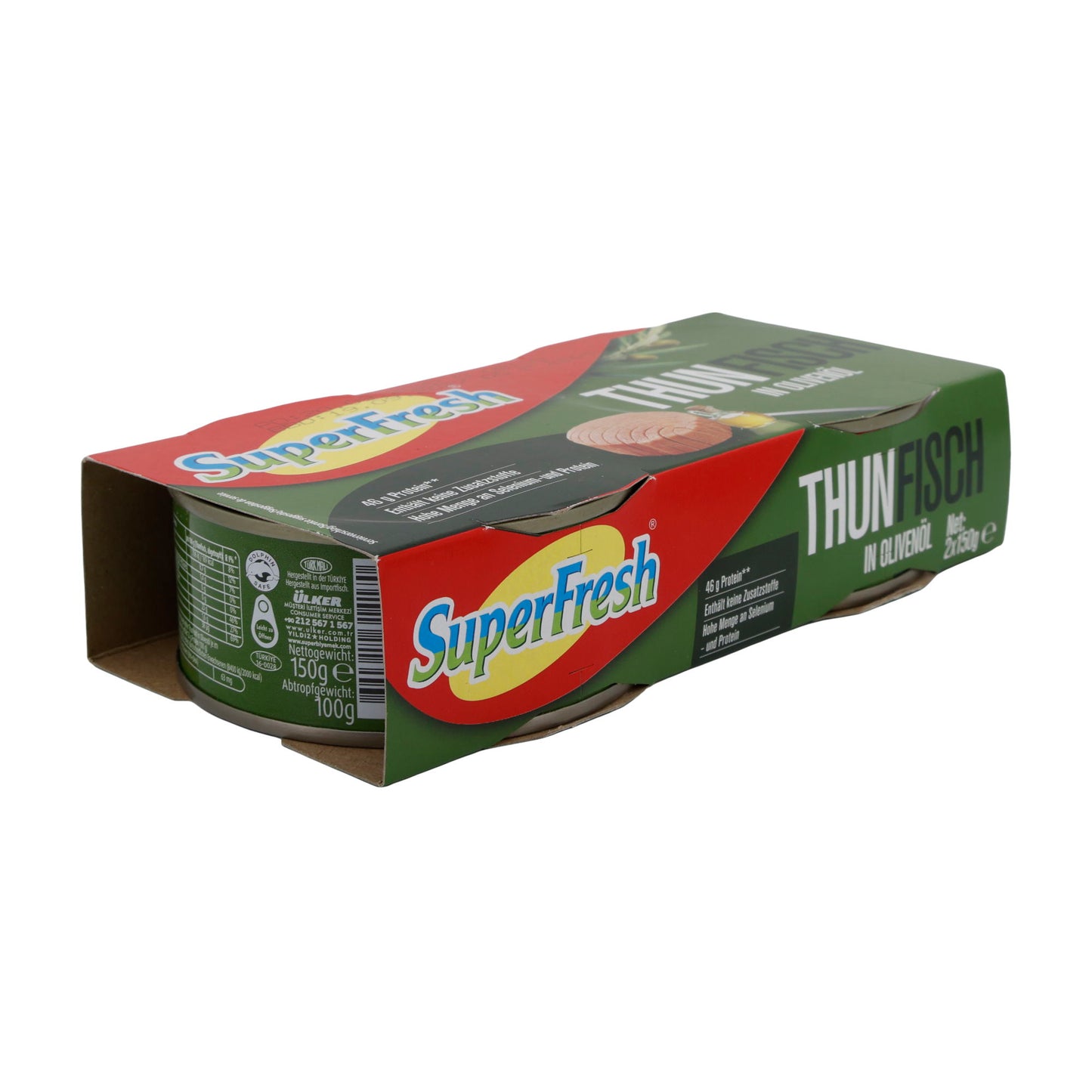 Fisch SuperFresh | Thunfisch in Olivenöl | Proteinreich & Omega-3-Quelle | 2 x 150 g