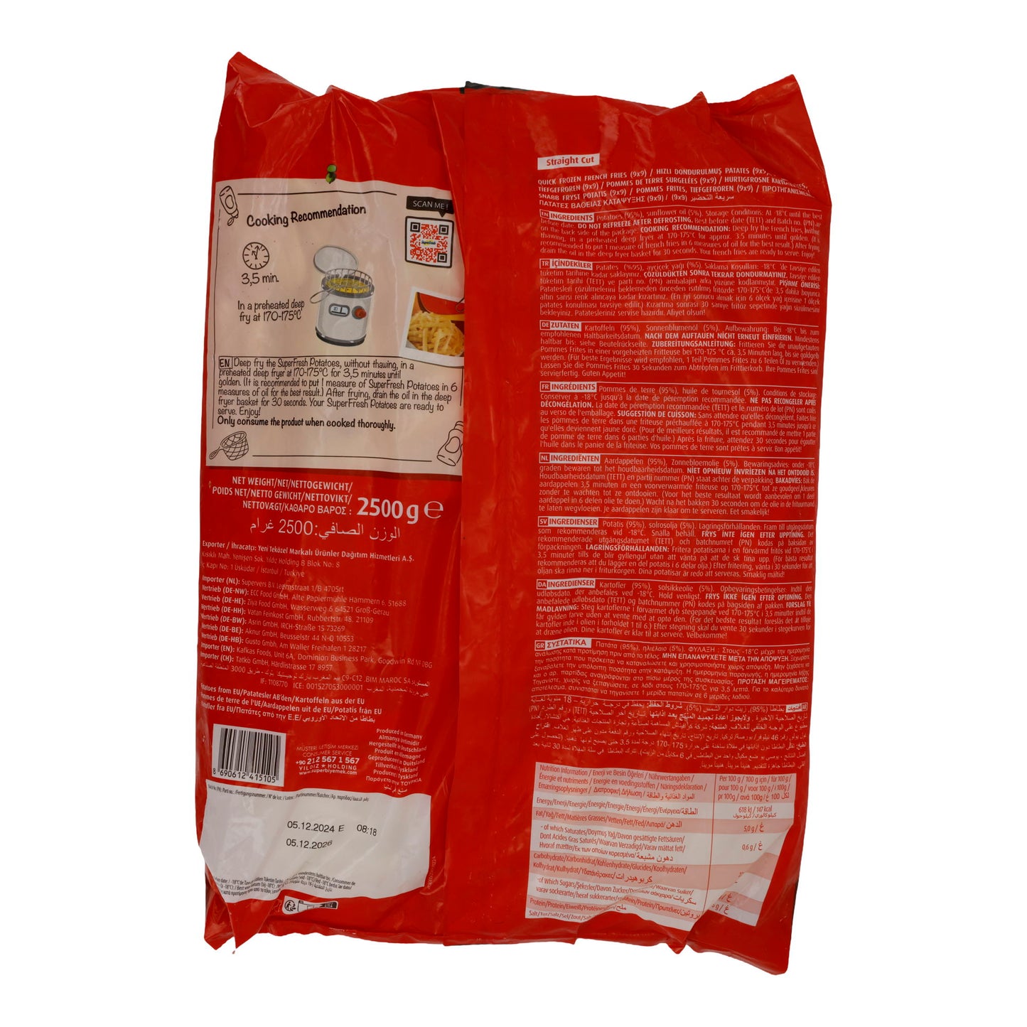 French Fries SuperFresh | Tiefgefrorene Pommes Frites | 2500 g